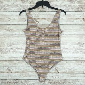 Wild Fable Bodysuit Sleeveless Striped 278
